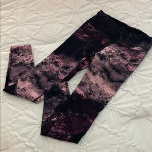 Dip Women's Abstract Pink and Black Leggings Small